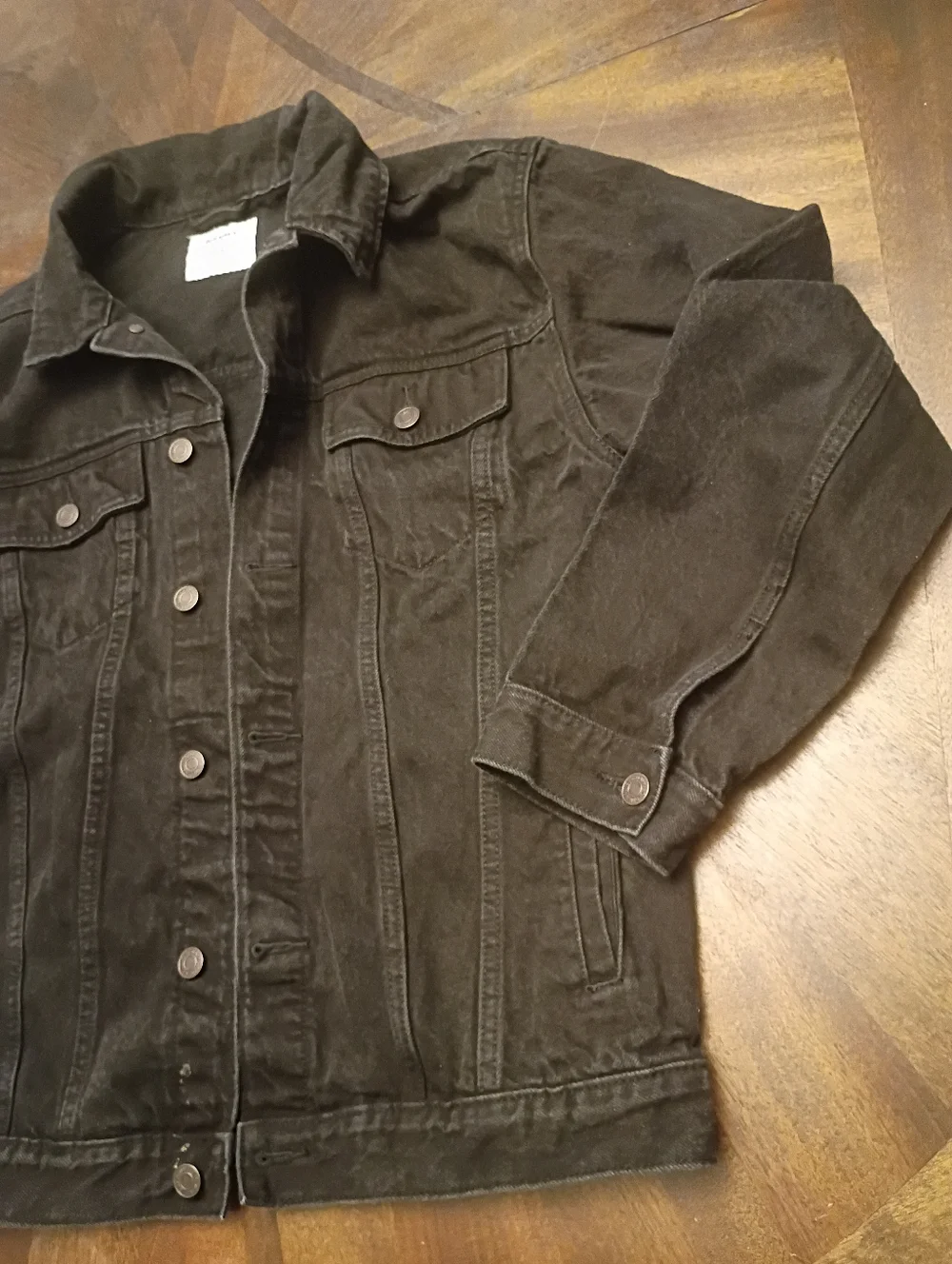 Old Navy Boys Black Denim Trucker Jacket XXL 18 Button Front Jean Jacket